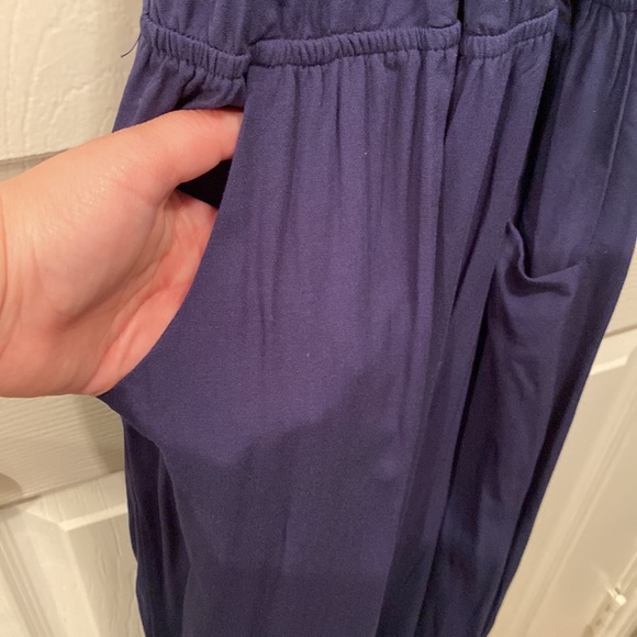 NWT Learning to Fly Navy Blue Halter Jumpsuit size large - Picture 7 of 8